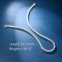 Tennis Chain Necklace White Gold-Plated Necklace Sterling Silver Necklace Dainty Brass Round Classic 5A Cubic Zirconia CZ Gift for Men Women