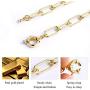 Paperclip Necklace,14K Gold Plated Oval Dainty Choker Chain Link Necklace for Women Girls