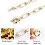 Paperclip Necklace,14K Gold Plated Oval Dainty Choker Chain Link Necklace for Women Girls
