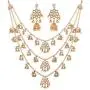 Aheli Ethnic Layered Faux Pearl Kundan Necklace Earring Set Indian Traditional Rani Har Wedding Bollywood Party Jewelry for Women Aheli Ethnic Layered Faux Pearl Kundan Necklace Earring Set Indian Traditional Rani Har Wedding Bollywood Party Jewelry for Women