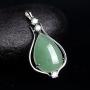 iSTONE 925 Sterling Silver Natural Crytral for Womens Pendant Necklace, Gemstone Birthstone with 18'' Silver Chain Ladies