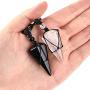 Top Plaza 6 Facet Reiki Healing Crystal Stone Pointed Pendant Necklaces Adjustable Natural Gemstone Necklace Reiki Quartz Jewelry for Women Men
