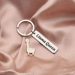 BAUNA Llama Gifts Alpaca Pendant Llama Queen Keychain Animal Llama Jewelry