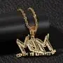Moca Jewelry Iced Out Motivated by Money Pendant 18K Gold Plated Chain Bling CZ Simulated Diamond Hip Hop Necklace for Men Women