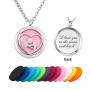 Third Time Charm Mother And Child Essential Oil Diffuser Necklace I Love You To The Moon And Back Engraved Locket Aromatherapy Jewelry, 12 Refill Pads