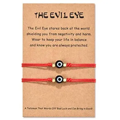 Lanqueen Evil Eye Bracelets Handmade Good Luck Protection Wish Bracelet for Girls Boys Women Mens