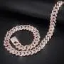 PY BLING Hip Hop Mens Full Iced Out 15mm 18K Gold/White Rose Gold Plated CZ Miami Cuban Link Chain Choker 18''-24'' Necklace or 8.5'' Bracelet