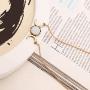 MISS RIGHT Half Crescent Moon Phase Drop Necklace Earrings for Women Fashion, Aesthetic Dainty Opalite Moonstone Dangling Earrings Long Pendant Necklace Triple Goddness Jewelry