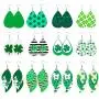 St.Patrick’s Day Faux Leather Earrings Bulk Green Teardrop Earring Lightweight Glitter Hat Drop Earring Layered Leaf Dangle Earring Jewelry Gifts for Women Girls St.Patrick’s Day Faux Leather Earrings Bulk Green Teardrop Earring Lightweight Glitter Hat Drop Earring Layered Leaf Dangle Earring Jewelry Gifts for Women Girls