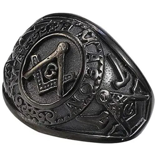 Oakky Jewelry Mens Stainless Steel Domineering Vintage Freemason Masonic Rings Oakky Jewelry Mens Stainless Steel Domineering Vintage Freemason Masonic Rings