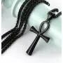 HZMAN Mens Stainless Steel Coptic Ankh Cross Religious Pendant Necklace, 22+2'' Rope Chain HZMAN Mens Stainless Steel Coptic Ankh Cross Religious Pendant Necklace, 22+2'' Rope Chain