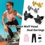 FaithHeart Norse Viking Jewelry Sterling Silver Stud Earrings Celtic Wolf/Thors Hammer Studs for Women Teen Girls