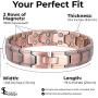 Elegant Mens Double Magnet Wide Copper Magnetic Therapy Bracelet Pain Relief for Arthritis and Carpal Tunnel