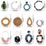 Duufin 12 Pairs Acrylic Earrings Rattan Earrings Set Resin Drop Dangle Mottled Acrylic Hoop Earrings Statement Earrings for Women Girls