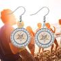SEIRAA Order of The Eastern Star Sorority Gift OES Symbol Hook Earrings OES Charm Bracelet for Her