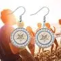 SEIRAA Order of The Eastern Star Sorority Gift OES Symbol Hook Earrings OES Charm Bracelet for Her