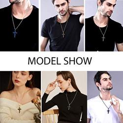 PROSTEEL Snake Cross Necklace, 316L Stainless Steel Pendant & Chain, Men Women Amulet Cross Necklace, 22''-24'' Adjustable, Come Gift Box