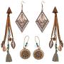 COLAXI Boho Trendy Statement Fun Drop Dangle Tassel Earrings Packs For Women Fashion,Western Colorful Bohemian Jewelry Long Big Earring Sets Gift
