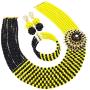 aczuv 8 Rows African Bead Necklace Jewelry Set for Women Nigerian Wedding Bridal Jewelry Sets
