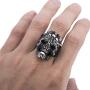 Elfasio Men Skull Rings Stainless Steel Gothic Biker Punk Jewelry, Size 8-13