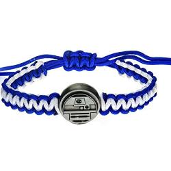 Star Wars Jewelry Unisex Adult Episode 8 R2-D2 Paracord Bracelet, Blue/White, Expandable