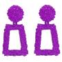 WPY Raised Design Geometric Rectangle Drop Dangle Statement Fashion Earrings
