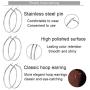5 Pairs Stainless Steel Round Hoop Earring Hypoallergenic Ears for Women 20mm-60mm