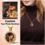 FaithHeart Custom Photo Necklace Personalized Picture Necklaces for Women Men Round/Heart Pendant Necklaces Hip Hop Jewelry