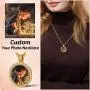 FaithHeart Custom Photo Necklace Personalized Picture Necklaces for Women Men Round/Heart Pendant Necklaces Hip Hop Jewelry