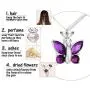 Dletay Cremation Jewelry for Ashes Crystal Butterfly Shape Stainless Steel Pendant Urn Necklace Keepsake for Women with Filling Kits