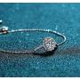 SecreTalk Moissanite Halo Bracelet 1CT 18K White Gold Plated Silver D Color Ideal Cut Diamond Bracelet for Women with Certificate of Authenticity