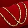 LIFETIME JEWELRY Scroll Link Chain Necklace 24k Real Gold Plated for Men & Women LIFETIME JEWELRY Scroll Link Chain Necklace 24k Real Gold Plated for Men & Women