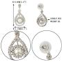 EVER FAITH Rhinestone Crystal Simulated Pearl Wedding Bride Teardrop Dangle Earrings Clear Silver-Tone