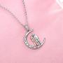 EJALEN Sterling Silver Couples Necklace - I Love You to The Moon and Back Necklace Lovers Jewelry Gifts Valentines Day, Anniversary and Birthday for Girlfriend,Wife and Women