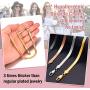 ChainsPro Girls Layered Necklace, Choker, Snake Calvice Chain, Delicate Dainty Jewelry, with Durable Clasp, 3/5MM Width, 12“/15''/18”(Send Gift Box)