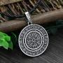 MLARK Handcrafted Norse Vikings Runes Amulet Pendant Celtic Pagan Pewter Viking Talisman Gift Necklace Jewelry for Men Unisex