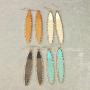 Bohemian Geometric Natural Wood Statement Earrings - Laser Cut Texture Ethnic Wooden Leaf, Teardrop, Moroccan Dangles