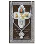 Rosemarie Collections Religious First Communion Four Way Cross Pendant Necklace with Prayer Card, 18''
