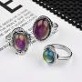 LUBINGSHINE 3Pcs Mood Ring Adjusable Size Original Oval Color Changing Ring Set Ring Jewelry