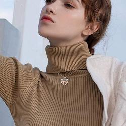 Horse Necklace for Women 925 Sterling Silver Love heart Girl Stroking Horse Head Pendant Necklace Jewelry Gifts for Women Daughter Sister
