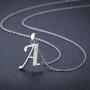 Initial Necklace, 925 Sterling Silver Monogram Letter Pendant with Created Opal, A-Z Alphabet Necklace, Initial Jewelry Gifts for Women Girlfriend Daughter
