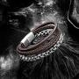 Speroto Mens Bracelets,Leather and Steel Bracelets, Chain Bracelets with Magnetic Clasp,Steel Bracelets for Men