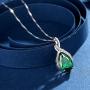 MABELLA Classic Sterling Silver Pendant Necklace Pear Cut Simulated RUBY SAPPHIRE EMERALD Birthstone Jewelry Gifts for Women