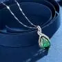 MABELLA Classic Sterling Silver Pendant Necklace Pear Cut Simulated RUBY SAPPHIRE EMERALD Birthstone Jewelry Gifts for Women MABELLA Classic Sterling Silver Pendant Necklace Pear Cut Simulated RUBY SAPPHIRE EMERALD Birthstone Jewelry Gifts for Women
