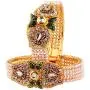 Efulgenz Traditional Antique Faux Pearl Indian Bangle Cuff Bracelet Set Jewelry (2 Pc) Efulgenz Traditional Antique Faux Pearl Indian Bangle Cuff Bracelet Set Jewelry (2 Pc)
