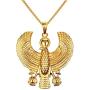 VNOX Jewelry Stainless Steel Egyptian Ankh Cross Horus Bird Heavy Pendant Necklace for Men Boy,24''