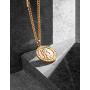 18k Gold Plated Coin Necklace Vintage Textured St Christopher Medal Patron Saint of Travelers Catholic Protection Pendant Necklace, Gold Tone Devotional&nb