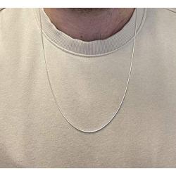Authentic Solid Sterling Silver Snake Chain Necklace 1MM - 3MM, 16'' - 24'', Shiny & Solid, Round Snake Necklace for Men & Women, Made In Italy, Next Level Jewelry