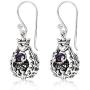 WithLoveSilver 925 Sterling Silver Classic Scottish Thistle Simulated Cubic Zirconia Heart Dangle Earrings