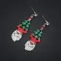 Luxury Rhinestone Statement Bib Necklace Earrings Sets Santa Claus Christmas Elements Party Costume Jewelry Gifts for Women
